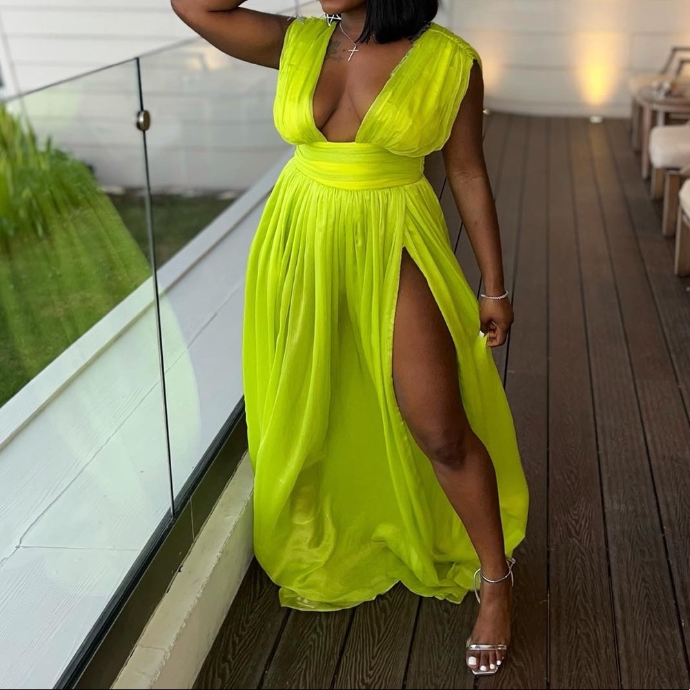 Lime green sun dress